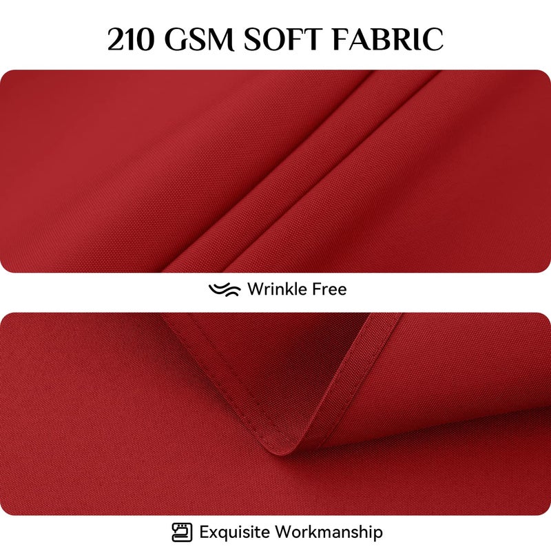 Softalker Round Tablecloth, Waterproof & Stain Resistant Table Cloth Wrinkle Free Fabric Washable 210Gsm Polyester Table Cover For Dining/Party/Outdoor - 60 Inch,Red - Image 4