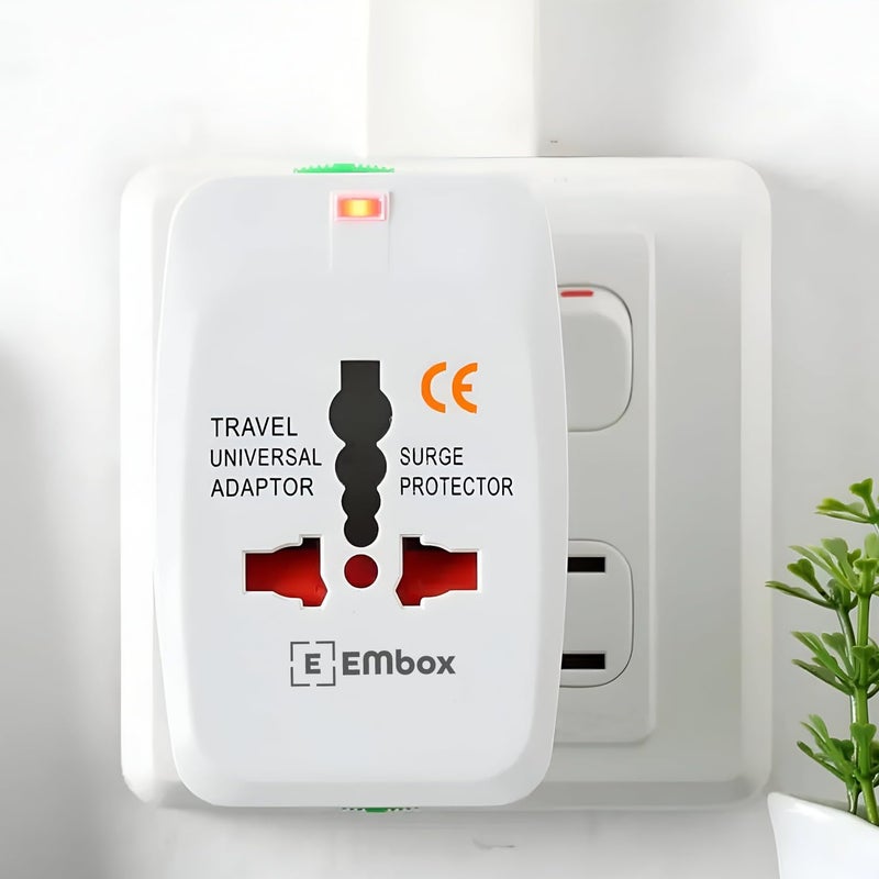EMBOX EMBOX Universal Charger Adapter 240 AC Wall Charger 6 A Universal Travel Adapter All in One International Ports for USA EU UK AUS Supports 150 Countries Smart Phone Laptops Cameras Pack of 2  - Image 5