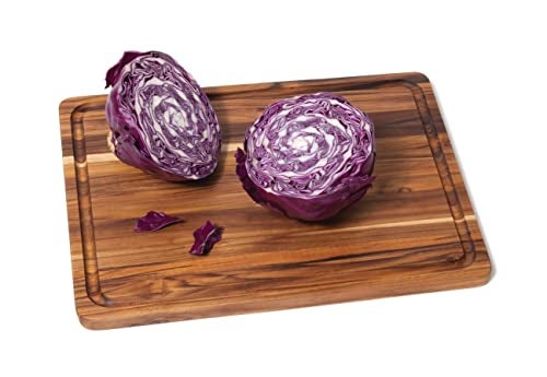 Lipper International Teak Wood Edge Grain Kitchen Cutting and Serving Board, Large, 16" x 12" x 3/4" - Image 3