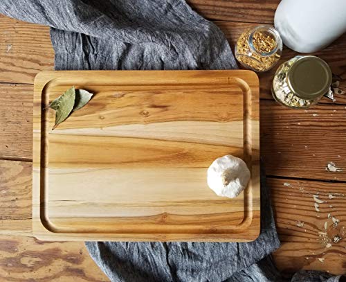 Lipper International Teak Wood Edge Grain Kitchen Cutting and Serving Board, Large, 16" x 12" x 3/4" - Image 5