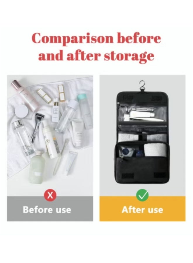 ديوتي حقيبة غسيل أدوات الزينة المعلقة متعددة الوظائف، حقيبة سفر مقاومة للماء بسعة كبيرة مع فصل رطب وجاف وخطاف، تخزين محمول لمستحضرات التجميل - Image 4