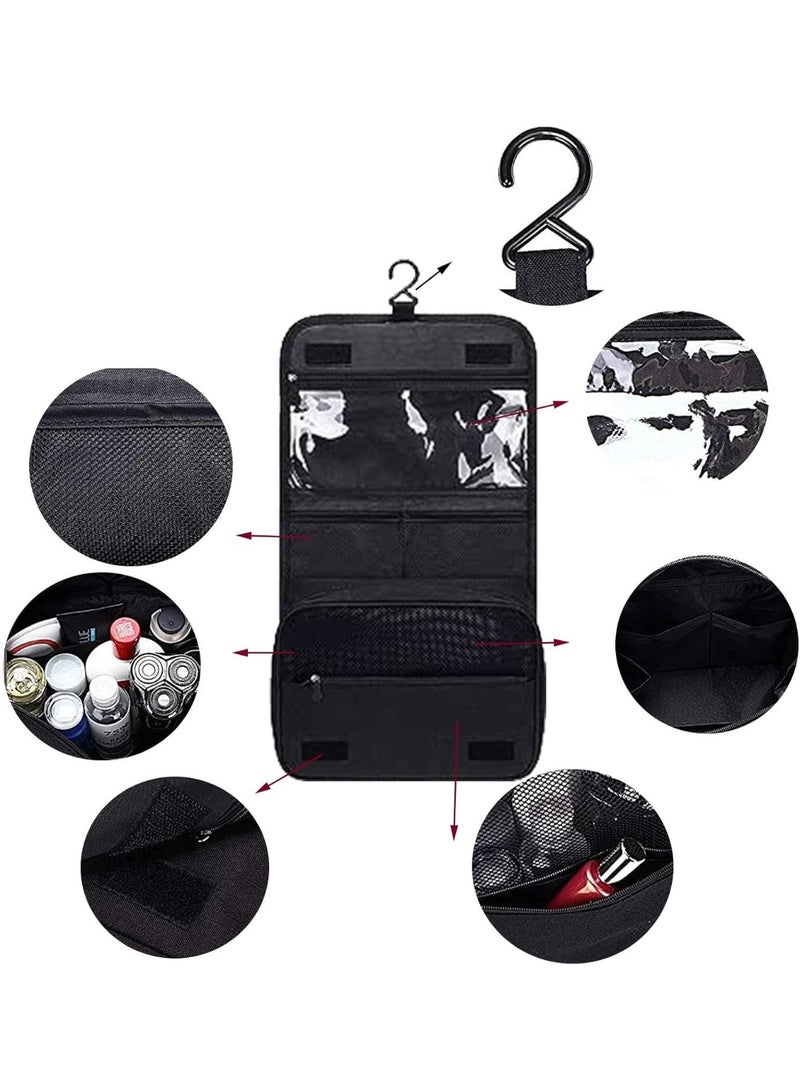 ديوتي حقيبة غسيل أدوات الزينة المعلقة متعددة الوظائف، حقيبة سفر مقاومة للماء بسعة كبيرة مع فصل رطب وجاف وخطاف، تخزين محمول لمستحضرات التجميل - Image 2