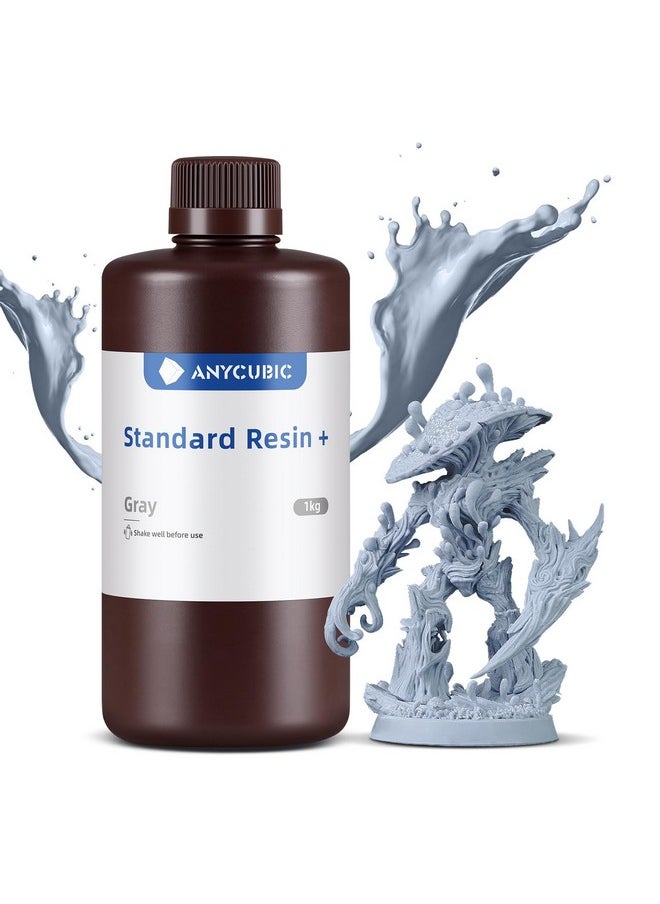 Anycubic - ANYCUBIC Upgraded Standard 3D Printer Resin, 405nm SLA Fast UV-Curing Resin, High Precision & Rapid Photopolymer for 8K Capable LCD/DLP/SLA 3D Printing (Grey, 1000g) - Image 1