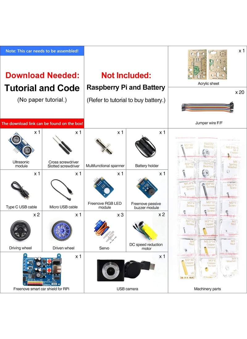 FREENOVE - Three-Wheel Smart Car Kit - For Raspberry Pi - Image 1
