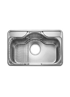 Sink - Korean Pot, Size 51.5 Cm X 85 Cm, With A Stainless Steel Mesh For Detergents In The Middle, A Stainless Side Dish Drainer And A Drain From Corina