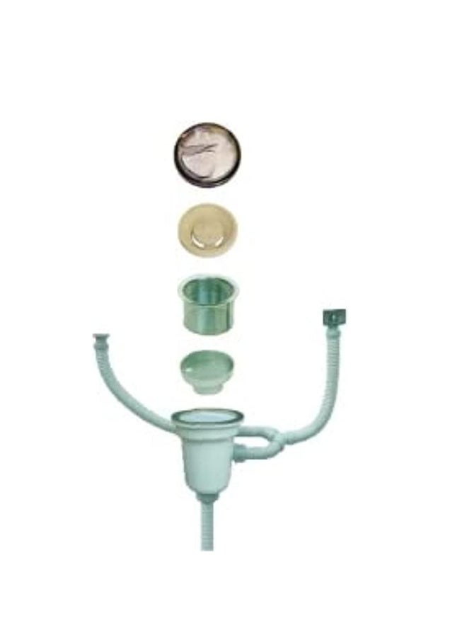Generic - Sink - Korean Pot, Size 51.5 Cm X 85 Cm, With A Stainless Steel Mesh For Detergents In The Middle, A Stainless Side Dish Drainer And A Drain From Corina - Image 1