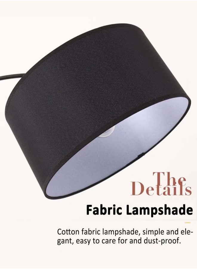 Cady One - Tall Lampshade and LED Floor Lamp for Living Room with Adjustable Hanging Cylinder Shade with Remote Control, Reading Light for Bedroom or Office Black 12W 185 x 38cm - Image 1