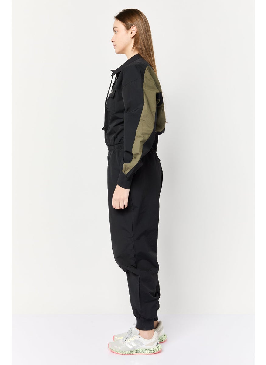 Reebok Women Sportswear Fit Long Sleeves Outdoor Jumpsuit, Black  - Image 2