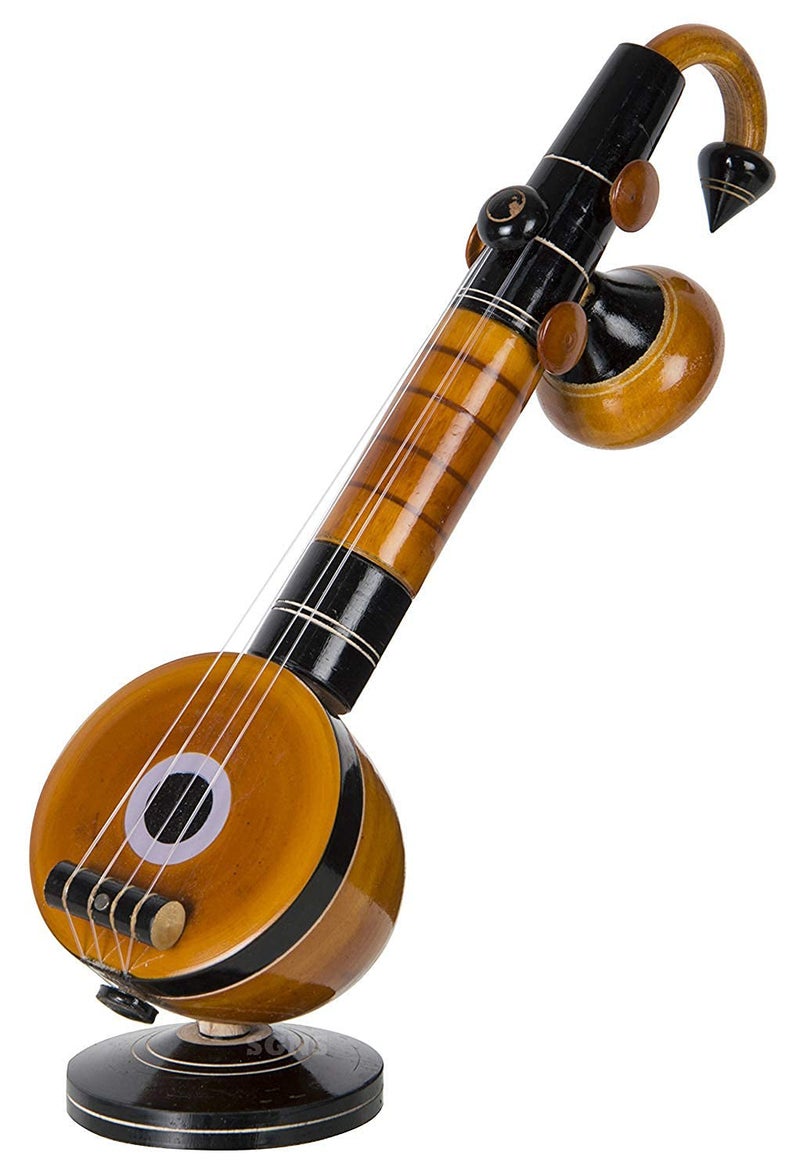 SGNS Handcrafted Wooden Miniature Veena | Traditional Indian Musical Instrument Showpiece | Home Décor, Gift for Music Lovers, Temple & Office Decoration - Image 5