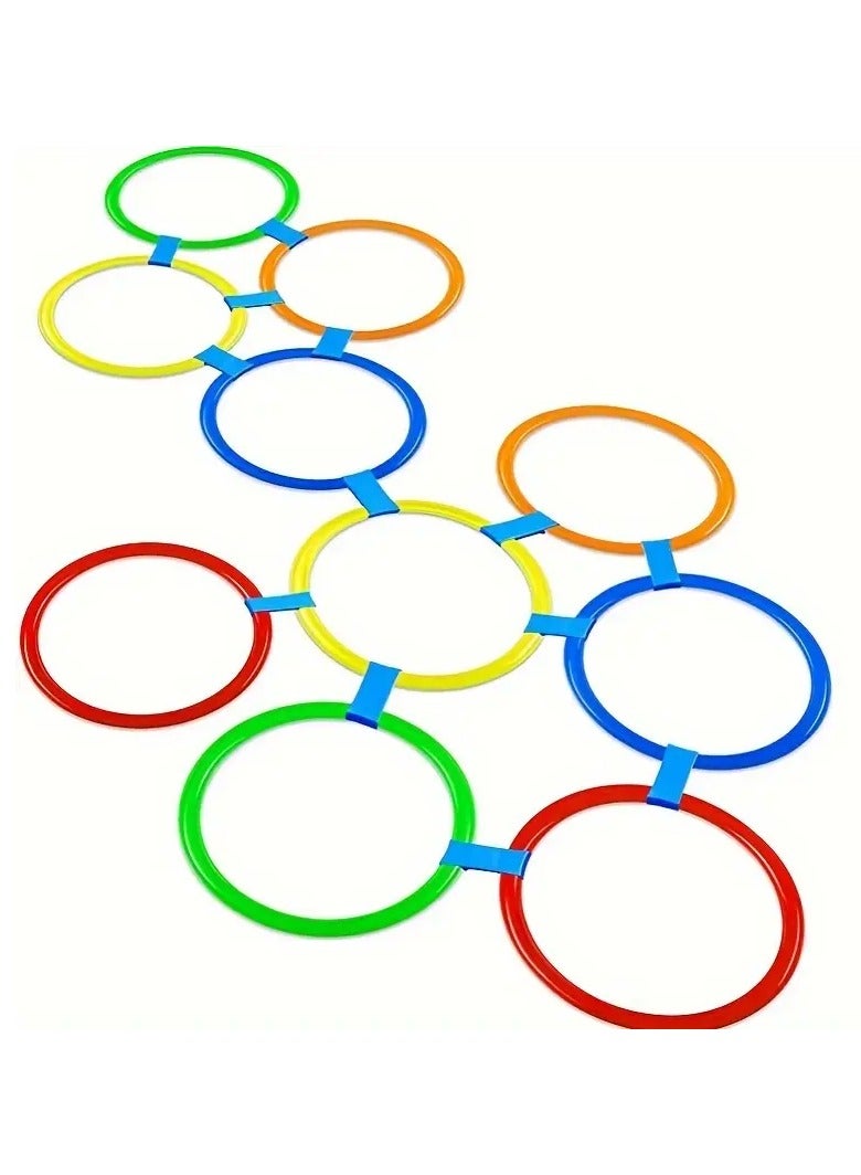 Exotic Jumping House Game Set – 10 Colorful Plastic Rings with 15 Connectors, Fun Indoor & Outdoor Activity for Kids  - Image 1