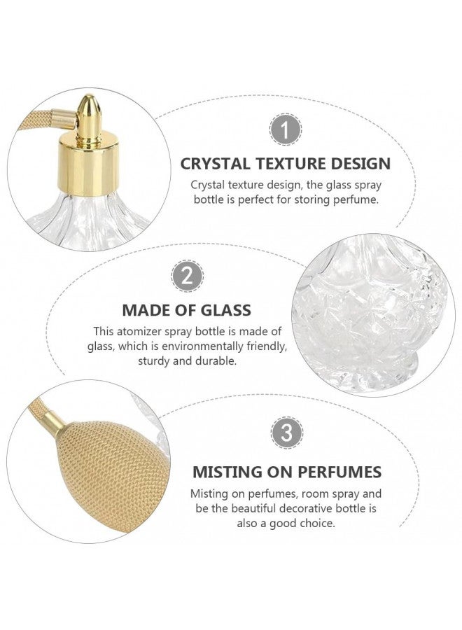 Topxome 100ml Clear Crystal Vintage Style Perfume Bottle Long Spray Tassels Atomizer Pump Refillable Glass Bottles Lady Makeup Tool, Gold - Image 3