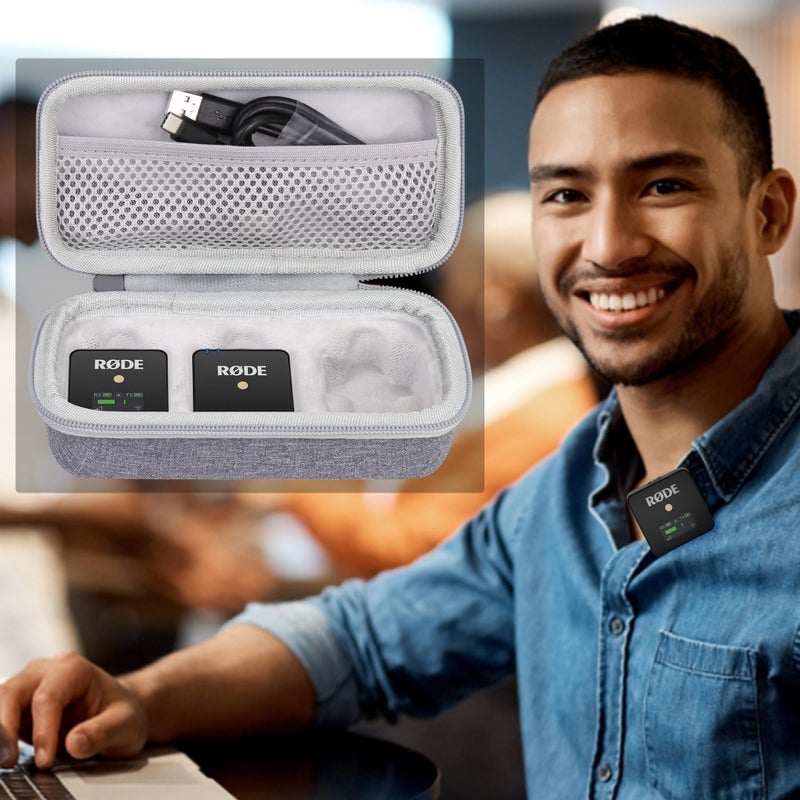 Aenllosi Hard Carrying Case Compatible with Rode Wireless ME Clip/Wireless GO II Dual Channel Compact Digital Wireless Microphone System (gray) - Image 5