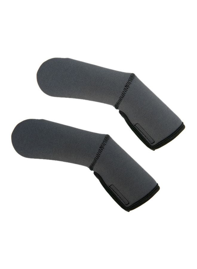 Hauck Handle Me 2 Pushchair Handgrip Cover, Neoprene Baby Pram Protector Sleeves, Universal Fit for Separate Handles, Soft and Durable, Easy to Attach with Velcro, Tear-Resistant, Washable, Grey - Image 1