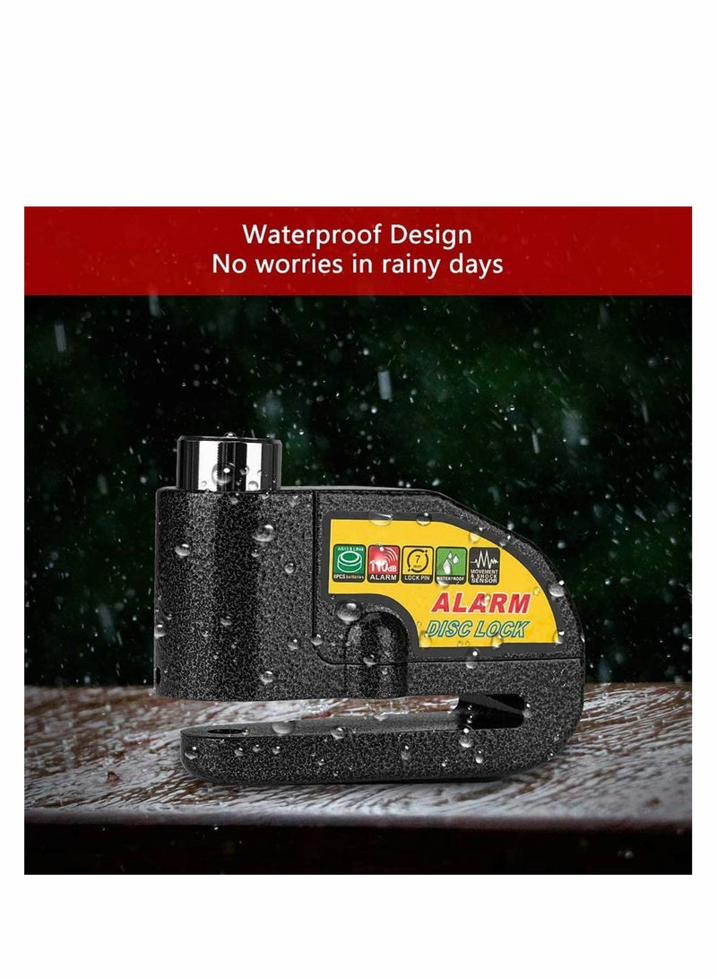 Motorcycle Disc Brake Lock with 110DB Alarm, Waterproof Anti-theft Lock for Bikes and Scooters, Includes Reminder Cable for Enhanced Security - Image 2