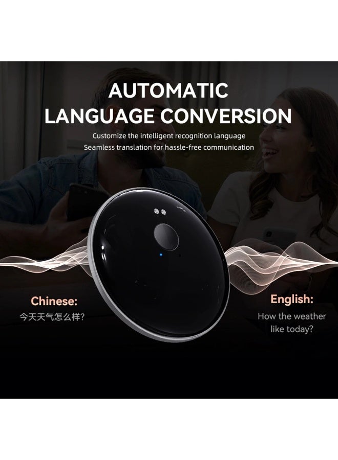 BlueFire AI Magnetic Language Translator Device BT5.4 Real Time Voice Interpreter with Photo Translate Transcribe Summarize Black - Image 4