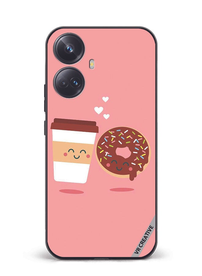VR CREATIVE Protective Case Cover For Realme 10 Pro Plus Donut And Coffee Design Multicolour - Image 1
