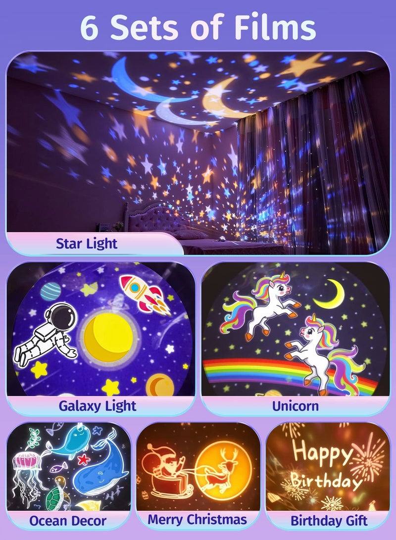 Excefore Star Projector Night Light for Kids 72 Modes Baby Sound Machine Room Decor White Noise Lights Bedroom, Remote Timer Kawaii Unicorn Gifts Girls - Image 4