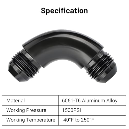 EVIL ENERGY 8AN Male to 8AN Male 90 Degree One Piece Full Flow Swivel Coupler Union Fitting Adapter Aluminum - Image 5