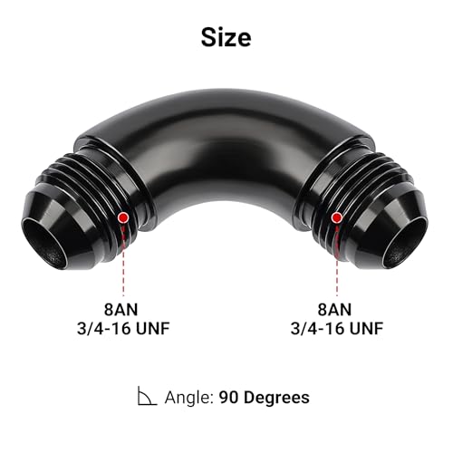 EVIL ENERGY 8AN Male to 8AN Male 90 Degree One Piece Full Flow Swivel Coupler Union Fitting Adapter Aluminum - Image 3