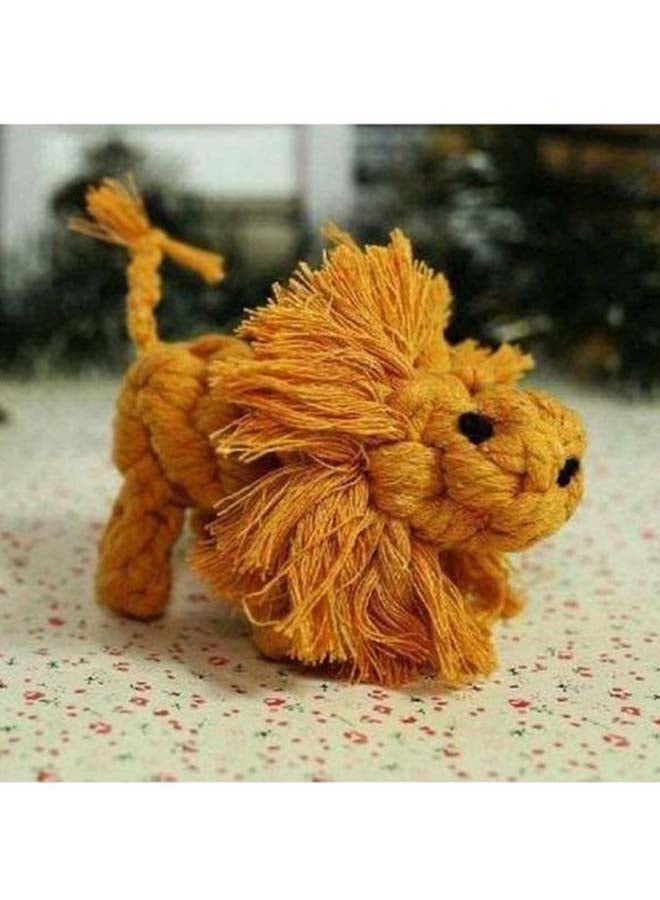 Handwoven Lion Toy Brown 20x8cm - Image 2