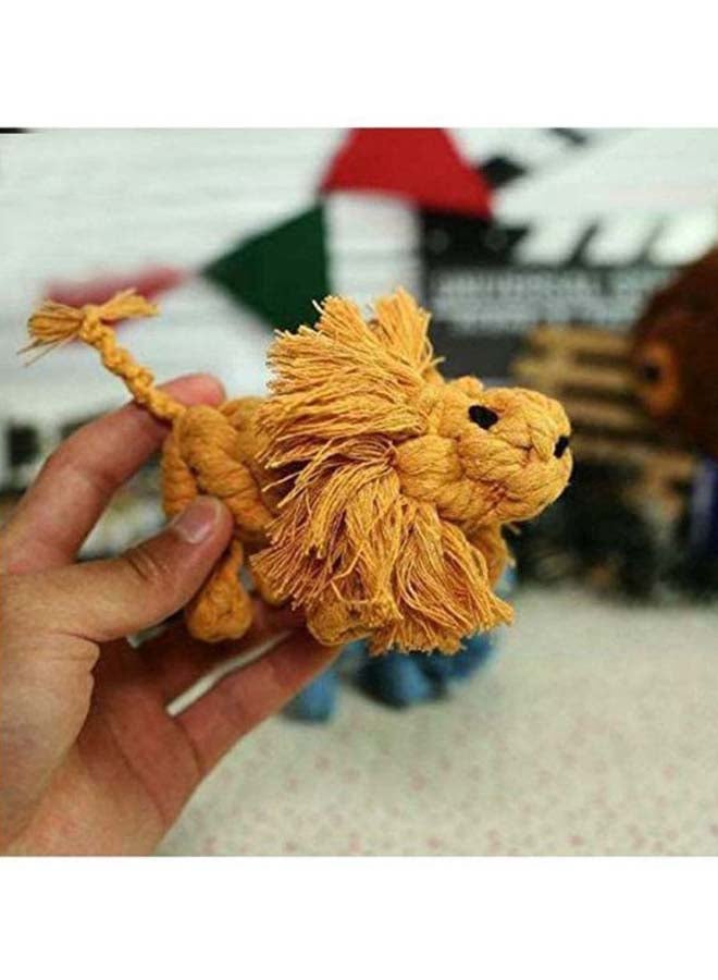 Handwoven Lion Toy Brown 20x8cm - Image 3