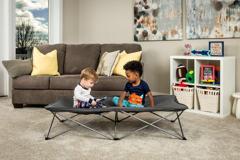 Regalo Extra Long My Cot Portable Toddler Bed - Gray 54x28x12 Inch - Image 2