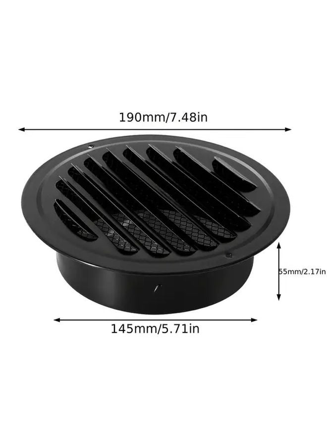 5.91 Inch Sleek Black Stainless Steel Vent Grille Wall Mounted For Outdoor Drainage - Image 1