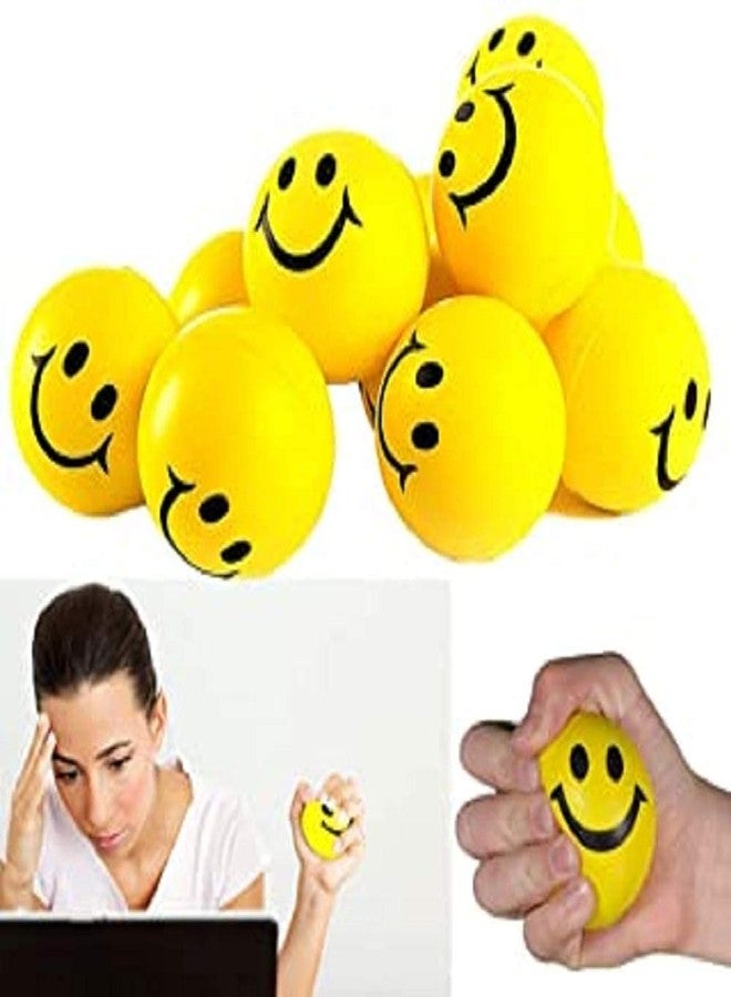 Kitchwish Smile Face Soft Foam Stress Relief Balls for Kids and Adults | Lightweight Sponge Ball for Finger Exercise and Playing | Yellow Color 7cm Size Pack of 6 - Image 4