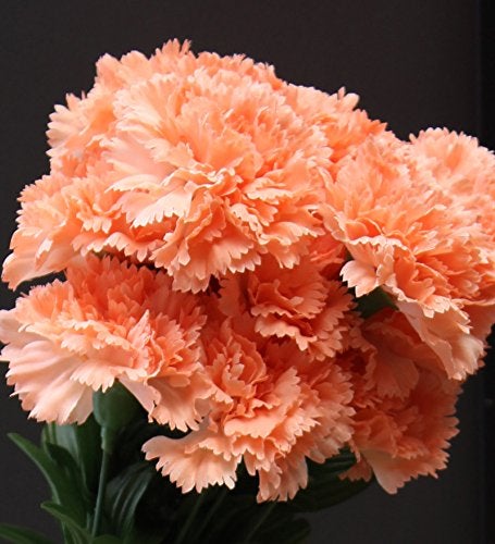 Fourwalls Artificial Decorative Carnation Flower Bunches (18 Flower Heads, 50 cm Tall, Peach) - Image 3