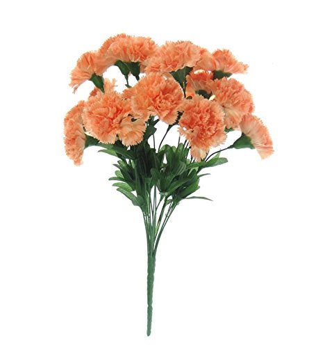 Fourwalls Artificial Decorative Carnation Flower Bunches (18 Flower Heads, 50 cm Tall, Peach) - Image 5