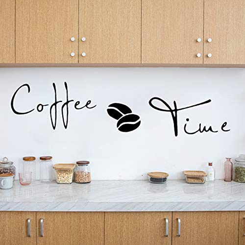 Lnrkai CUNYA 2 Sets Kitchen Wall Decor Stickers, Cups Coffee Time Quotes Decals with Beans Mural, Peel and Stick Wallpaper, DIY Removable Wall Art Decals Mural Posters Home Decor - Image 3