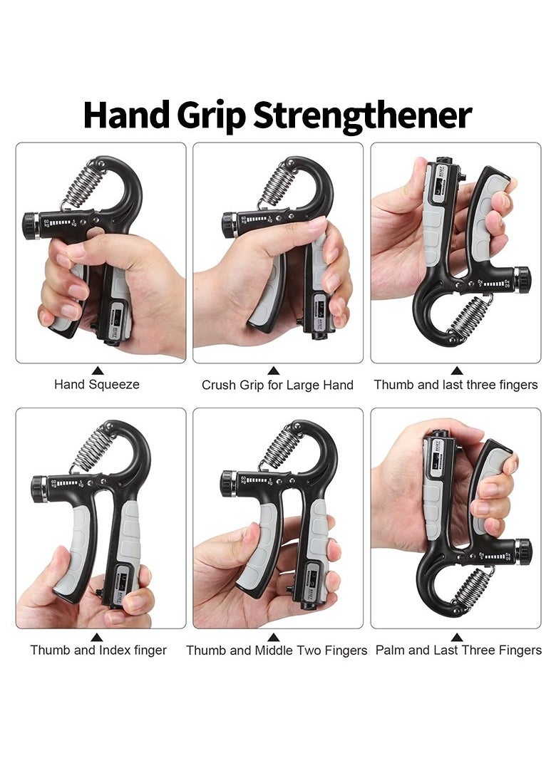 Generic - Hand Grip Strengthener, Adjustable Resistance 5-60 kg, Grip Strength Trainer for Muscle Building and Injury Recovery in Athletes, Countable up to two digits, Adjustable to zero, Black - Image 1
