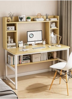 Harlan Computer Desk with Bookshelf Study Writing Table with Bookrack for Home Office 110x50x126 cm  - Image 1