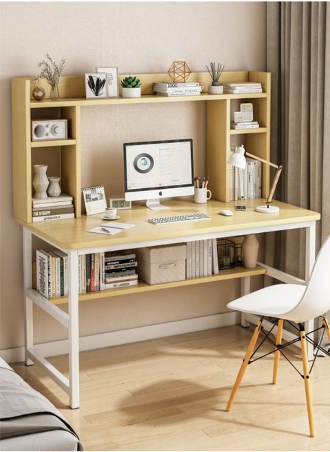 Computer Desk with Bookshelf Study Writing Table with Bookrack for Home Office 110x50x126 cm