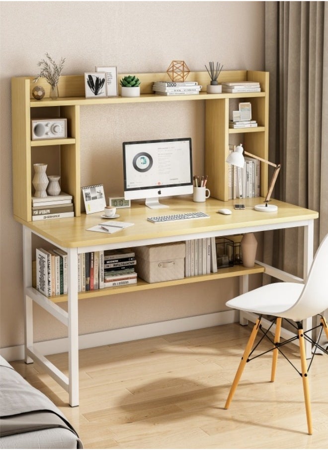 Harlan - Computer Desk with Bookshelf Study Writing Table with Bookrack for Home Office 110x50x126 cm - Image 1