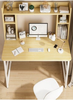 Harlan Computer Desk with Bookshelf Study Writing Table with Bookrack for Home Office 110x50x126 cm  - Image 2