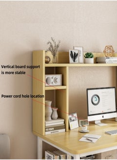 Harlan Computer Desk with Bookshelf Study Writing Table with Bookrack for Home Office 110x50x126 cm  - Image 4