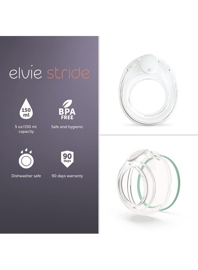 ايلفي أكواب مضخة الثدي Elvie Stride سعة 5 أونصات - آمنة للاستخدام في غسالة الأطباق، مصنوعة من السيليكون الآمن غذائيًا، وخالية من مادة BPA - ملحقات لتخزين حليب الثدي والمضخات - عبوة من قطعتين - Image 1