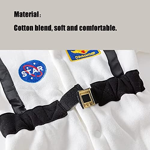 OLLULL Baby Astronaut Costumes, Unisex Toddler Space Suit, Halloween Dress Up Romper Pilot Costume(White,12-18 Months) - Image 2