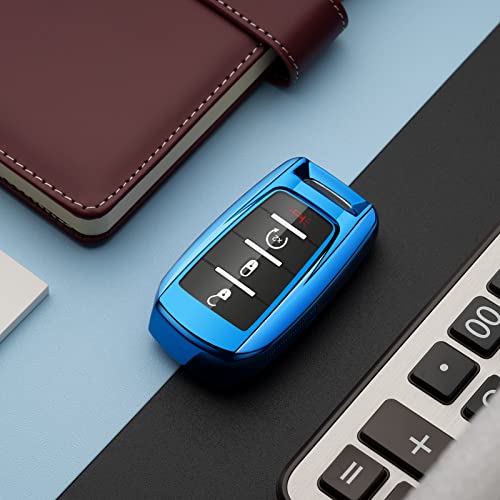 ZSPDACC Compatible Ram Key Fob Cover Blue Car Key Chain Case Holder Protector 1500 Classic 2500 3500 Laramie ProMaster City Dodge Accessories - Image 5