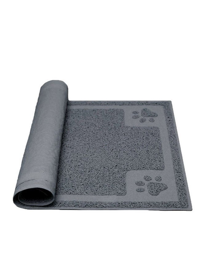 Darkyazi Pet Feeding Mat Large For Dogs And Cats,24"×16" Flexible And Easy To Clean Feeding Mat,Best For Non Slip Waterproof Feeding Mat. (Grey)  - Image 1