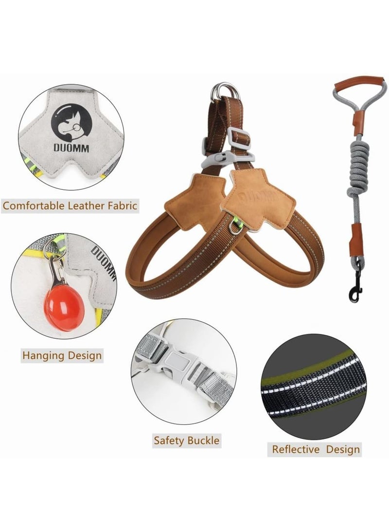 SYOSI Dog Harness and Leash Set for Large Medium Small Dogs, Anti Pull Step-in Adjustable Reflective Vest with Soft Padded Chest Strap and Durable Nylon Rope for Pet Walking and Training (Black, L) - Image 3