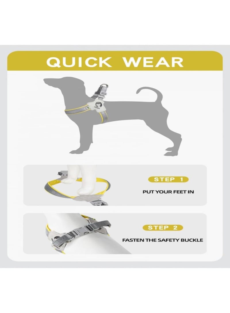 SYOSI Dog Harness and Leash Set for Large Medium Small Dogs, Anti Pull Step-in Adjustable Reflective Vest with Soft Padded Chest Strap and Durable Nylon Rope for Pet Walking and Training (Black, L) - Image 5