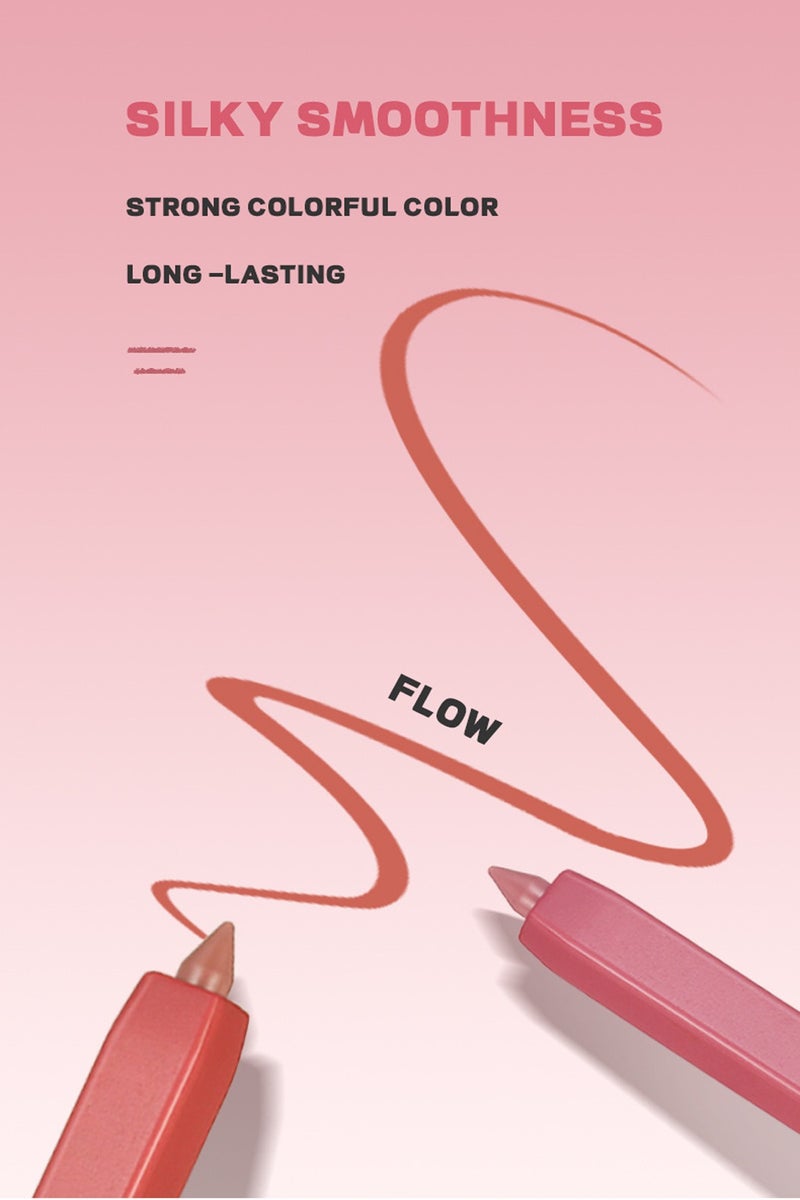 بوداير قلم تحديد الشفاه غير اللامع، ملمس كريمي يدوم طويلاً، قلم تحديد شفاه مخملي مقاوم للماء، مكياج شفاه مقاوم للماء، تركيبة ناعمة، لون دقيق - Image 4