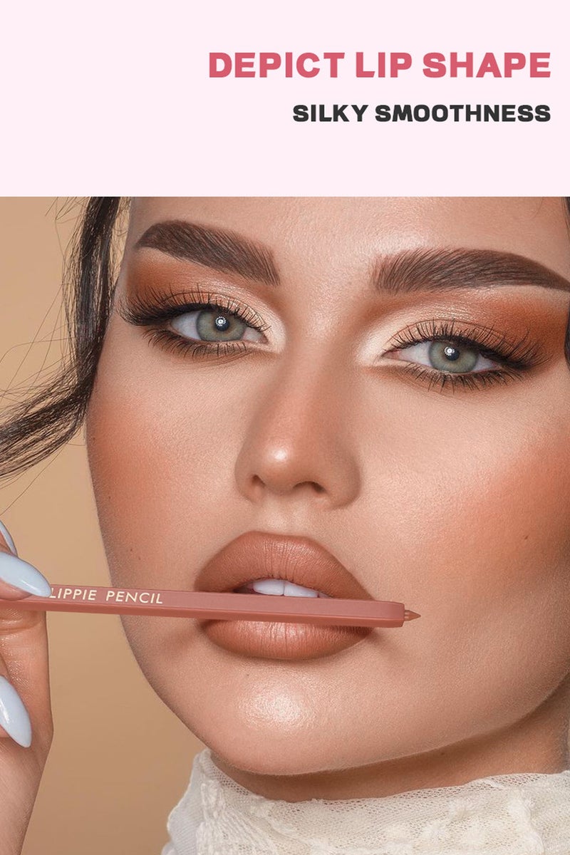 بوداير قلم تحديد الشفاه غير اللامع، ملمس كريمي يدوم طويلاً، قلم تحديد شفاه مخملي مقاوم للماء، مكياج شفاه مقاوم للماء، تركيبة ناعمة، لون دقيق - Image 5