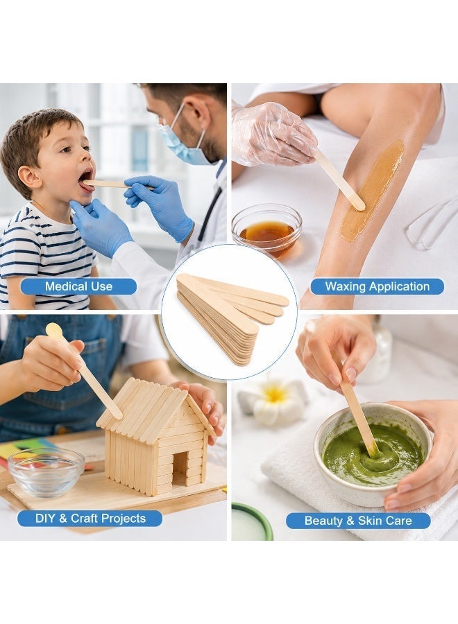 Jagravo 100 Pcs Wooden Tongue Depressor & Wax Spatula Sticks 6 Inch - Image 5