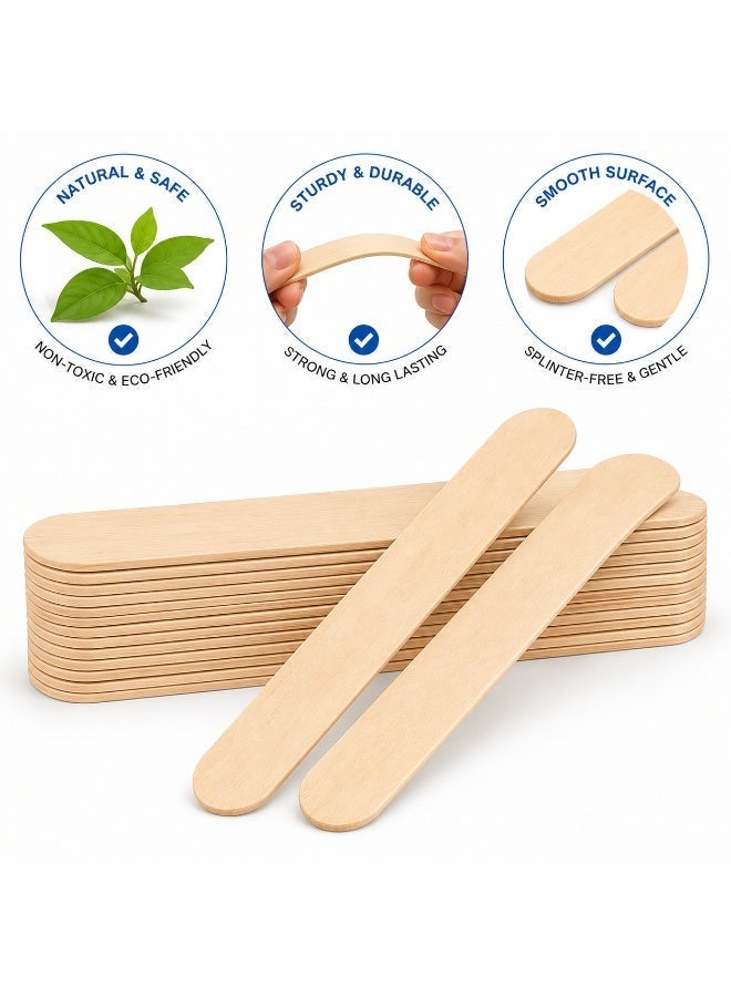 Jagravo 100 Pcs Wooden Tongue Depressor & Wax Spatula Sticks 6 Inch - Image 4