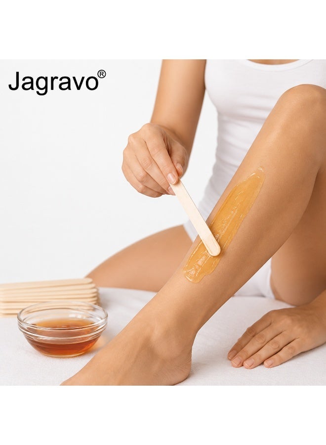 Jagravo 100 Pcs Wooden Tongue Depressor & Wax Spatula Sticks 6 Inch - Image 2