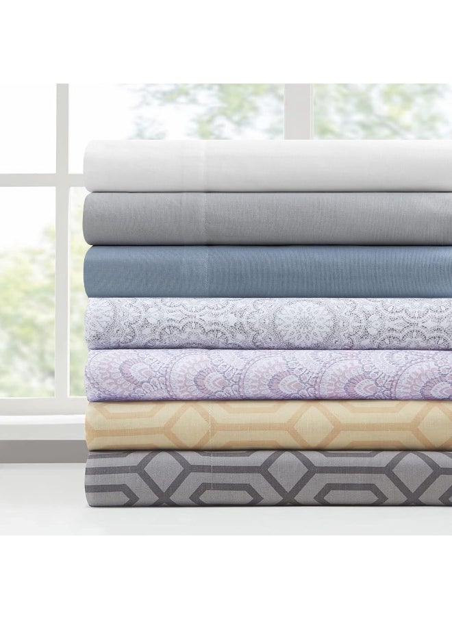 Comfort Spaces - Comfort Spaces 100% Cotton Sheet Set Breathable, Lightweight, Soft with 12" Elastic Pocket Fits up to 14" Mattress, All Season Cozy Bedding, Matching Pillow Case, Twin XL Blue 3 Piece - Image 1