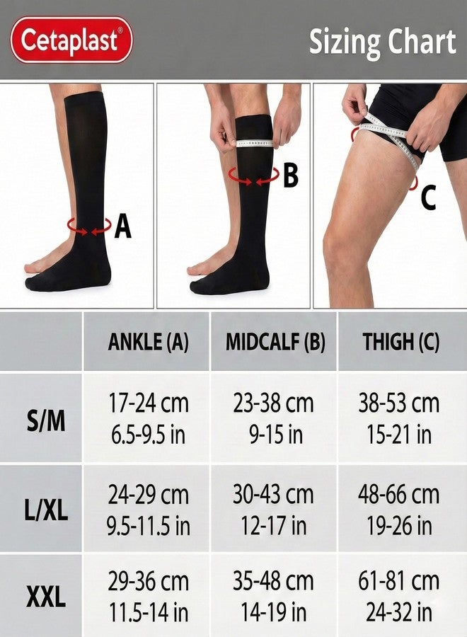 Cetaplast Copper Magnetic Zipper Compression Socks for Men & Women - Open-Toe Knee-High Graduated Support for Edema, DVT, Varicose Veins, Swelling, Pain Relief & Travel Skin - S/M - Image 5